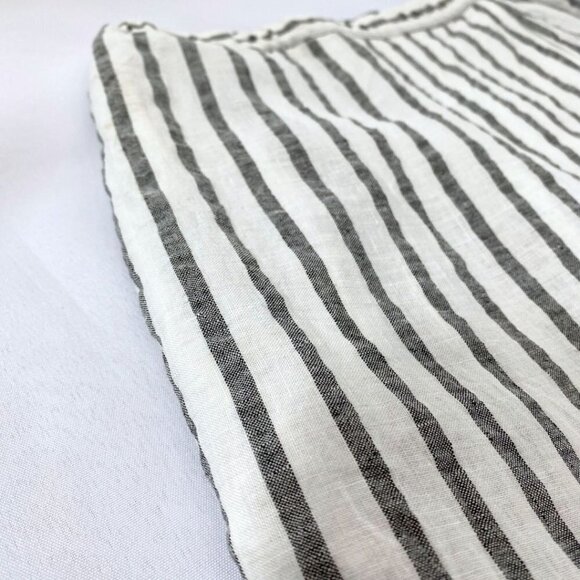 GRIZAS WHITE GREY 100% LINEN STRIPED PANELED WIDE LEG PANTS - XS - Picture 5 of 8